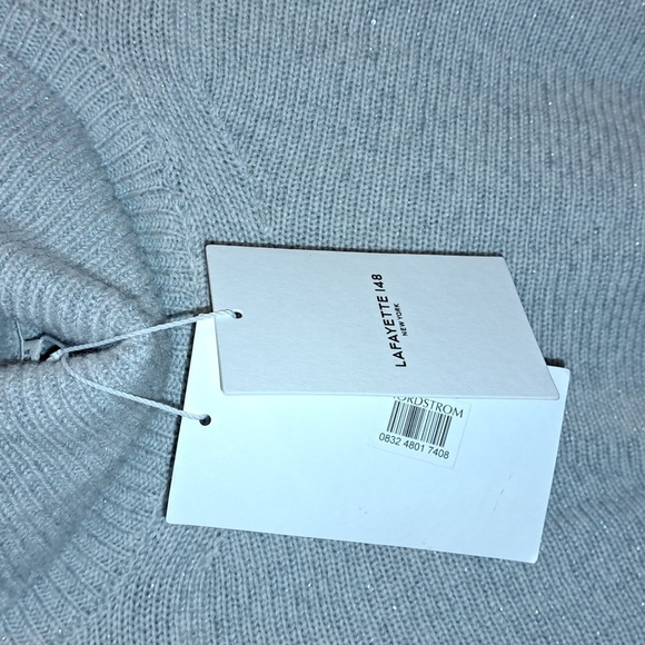 Lafayette 148 NWTs Genuine Mink Fur Cuff Cashmere Blend Sweater - Picture 4 of 12